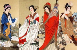 中国四大美女的照片,西施、王昭君、貂蝉、杨玉环的美丽传奇”